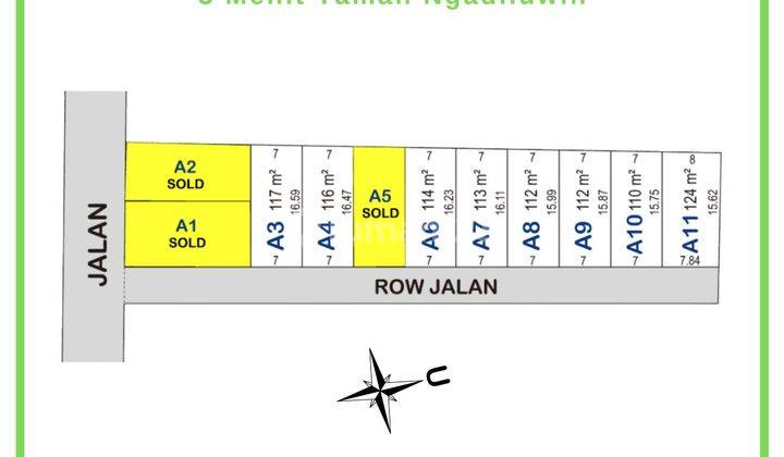 Jual Cepat Tanah Lokasi Strategis Dekat Pasar Ngadiluwih Kediri 2