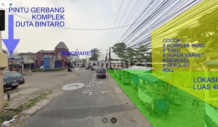 Tanah Komersial Sebrang Perum Duta Bintaro Dekat Alam Sutera