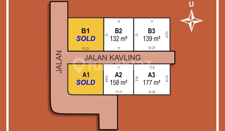Dekat Kampus 1 Mercu Buana Jogja, Tanah Dijual Sedayu 1 Jt an 1