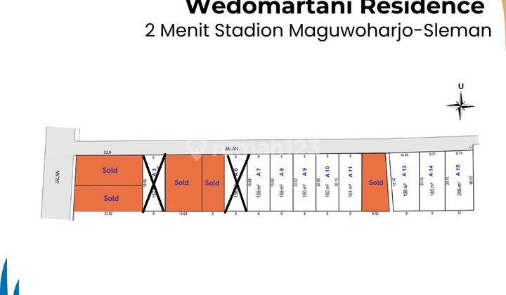 Luas 158 m2 Ld 8 m, Jual Tanah Sleman Utara Stadiun Maguwo:Nego 2