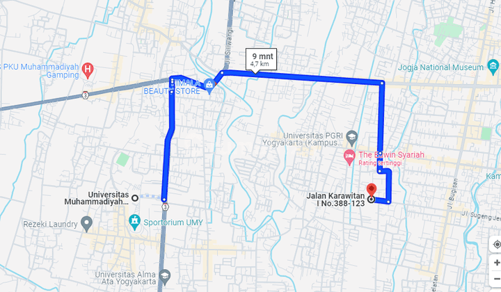 Dijual Cepat Tanah Dekat Jogja Kota, Luas 130-an m2 Ld 10 m: SHM 2