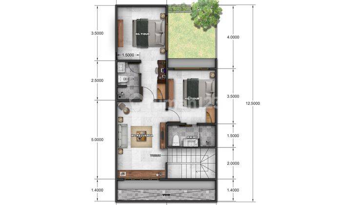 RUMAH MODERN DI SESETAN AREA PERKANTORAN 2