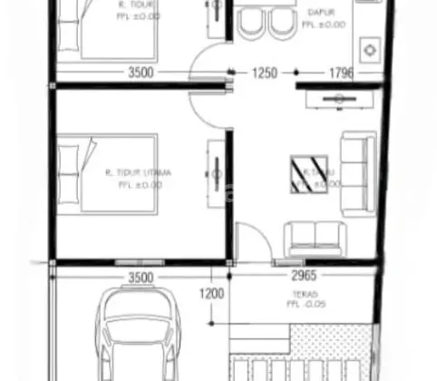 Rumah Modern Minimalis Tipe 50 Di Kertadalem Bpf1662 2