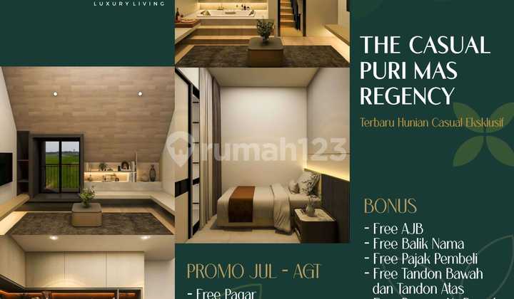 Dijual Rumah Baru The Casual Purimas Regency Surabaya