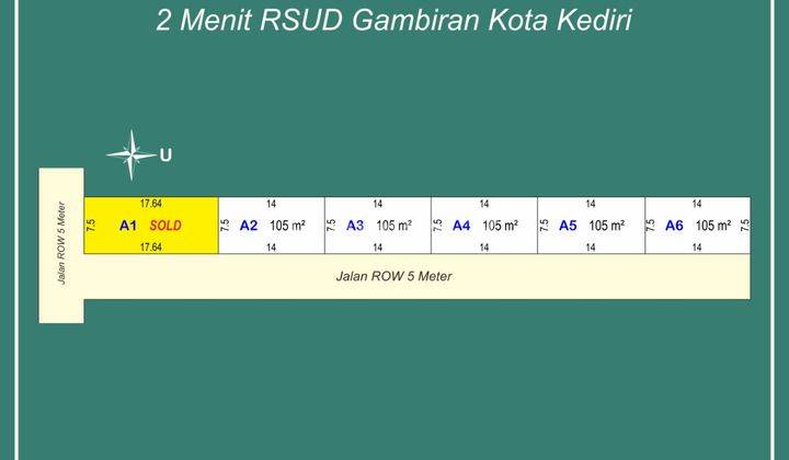 Kavling Kos Kediri, 2 Menit Samsat Kota Legalitas SHM 2