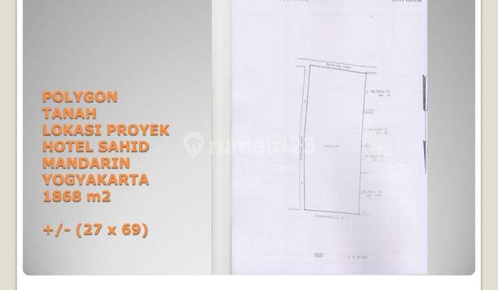 Tanah kavling untuk hotel siap bangun di Malioboro 1