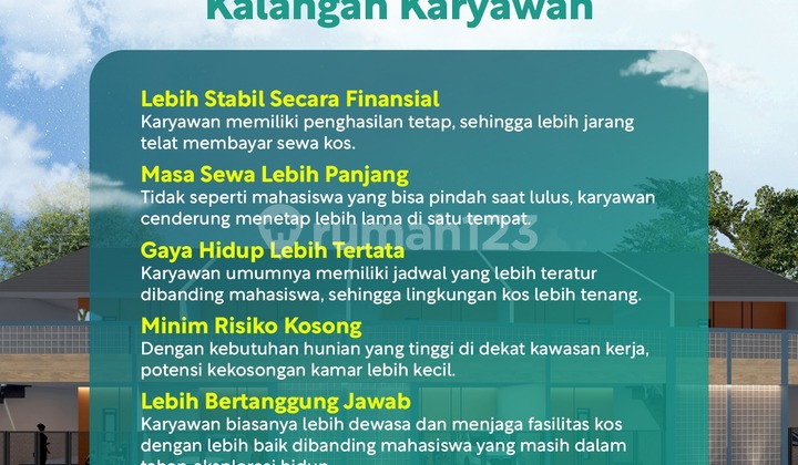 Dekat Sekolah, Kost 1 Lantai