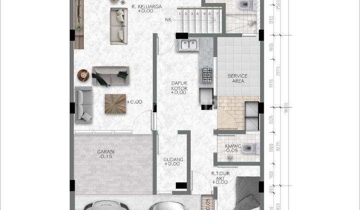 Dijual Rumah Baru 4lt 5kt 4km Row Jalan Besar di Permata Buana. 2