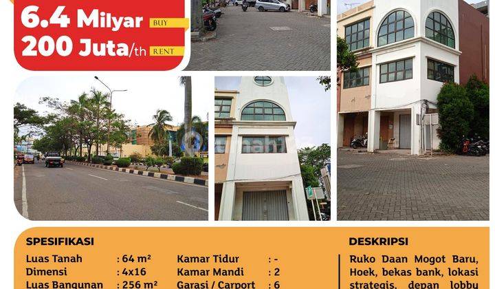 Ruko hook 4 lantai dikomplek ruko Daan Mogot Baru  1