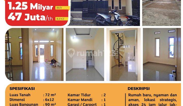 Rumah baru dikomplek  1.5 lt  dijual hook dkt toll tgr JKT lewat GLC  1