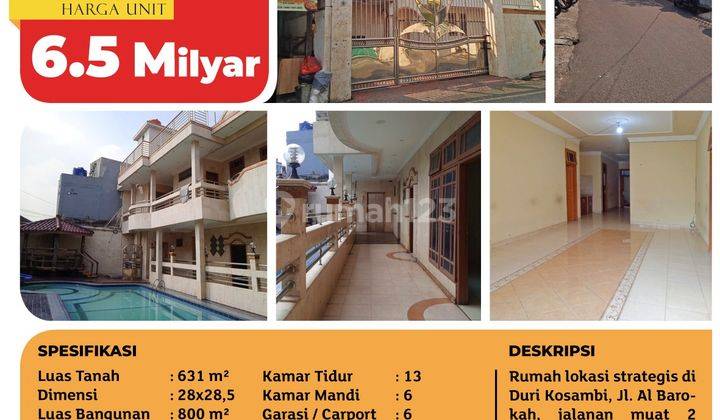 Rumah besar 3lntai+kolam renang +lift jln 2 mobil jl albarokah dkt komplek Kosambi Baru dan Taman Semanan Indah  1