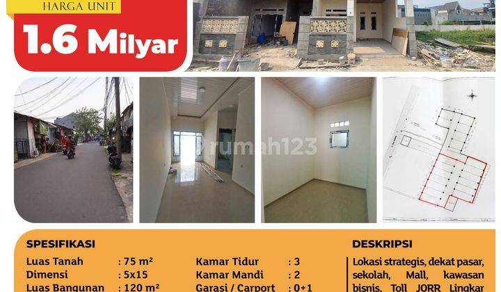 Rumah baru 100% ready stok bnyk. SHM strategis komplek air PAM. Dkt pasar Laris Kosambi Baru restaurant bank sekolah kmn mna dkt jalur jatlingko 2