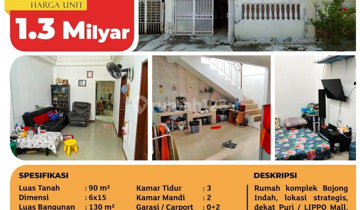 Rumah Bojong Indah, Cengkareng, 6x15 M², full renovasi , 1,5 Lt, SHM 2