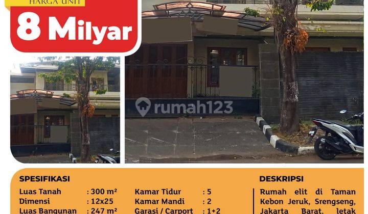 Rumah Taman Kebon Jeruk, Srengseng, 12x25m², 2 Lt, SHM 2