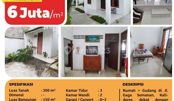 Rumah + Gudang Jl. Gaga Semanan, Jakarta Barat, 300 M², 1 Lt, SHM 2