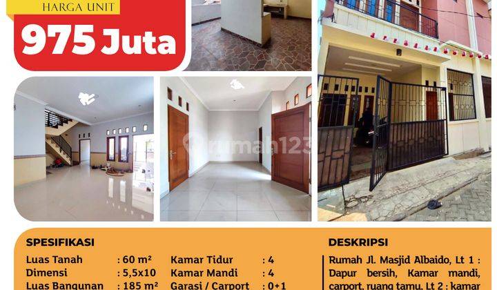 Rumah Jl. Masjid Albaido, Ciledug, 5.5x10m², 3 Lt, SHM 2