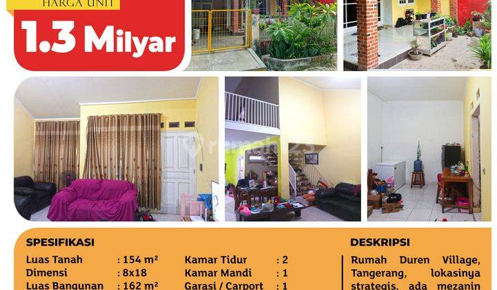 Rumah Duren Village, renovasi , asri nyaman, strategis di  Tangerang, 8x18m², SHM 2