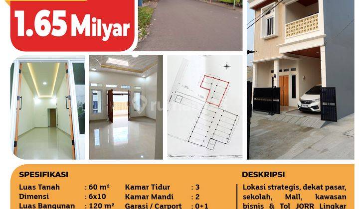 Rumah Griya Zahirah 5, Duri Kosambi, 6x10m², 2 Lt, SHM 2