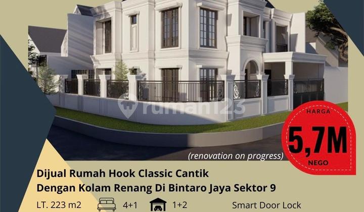 Bintaro, Sekt9. Rumah Mewah HOOK, 3Lt, Swimming Pool, BEBASBANJIR Bintaro, Sekt9. Rumah Mewah HOOK, 3Lt, Swimming Pool, BEBASBANJIR