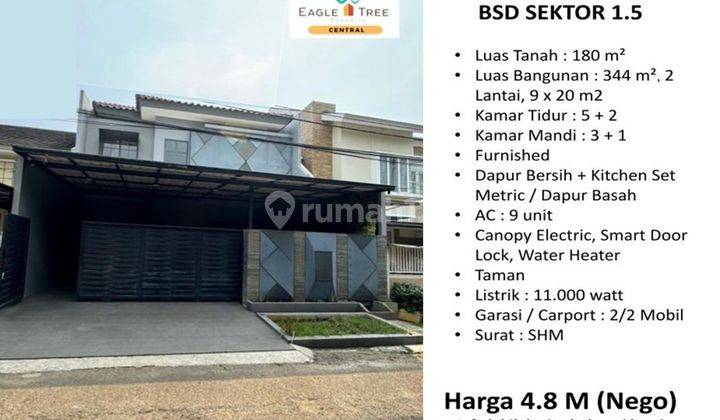 Bsd, Tangerang. Rumah Mewah, Siap Huni 2Lt, Cozymodern, Strategis 1