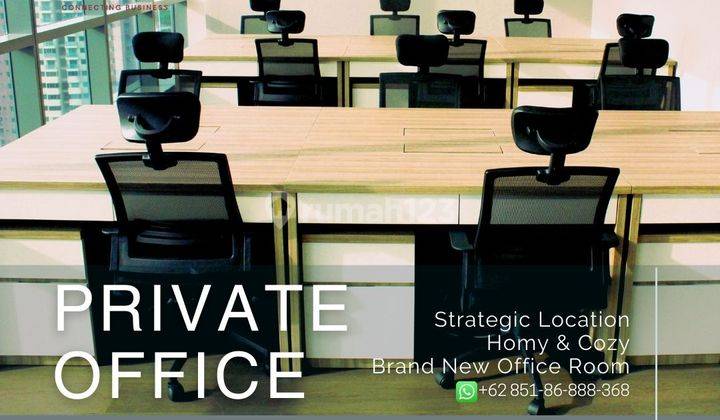 Private Office Murah di Jakarta Pusat di Walton Workspace sdh Termasuk Biaya Service Charge, Listrik, Dan Fasilitas