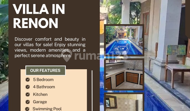 FOR SALE VILLA KAWASAN JALAN BATUR SARI SANUR STRATEGIS DEKAT RENON
