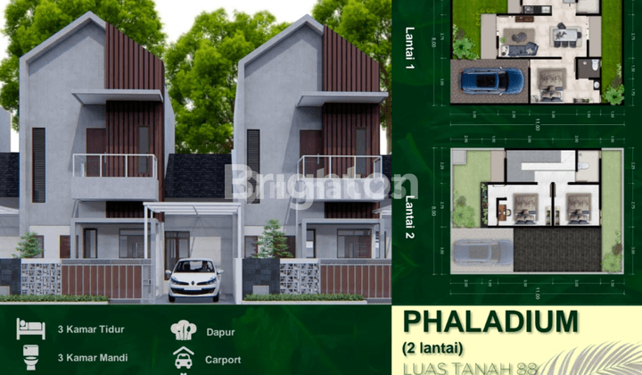 Rumah Baru di Malang Kota, 2 Lantai Harga dibawah 1 M - Type Phaladium 2