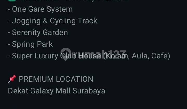 Rumah Strategis Lokasi Premium di Grand Peninsula Park Surabaya 2