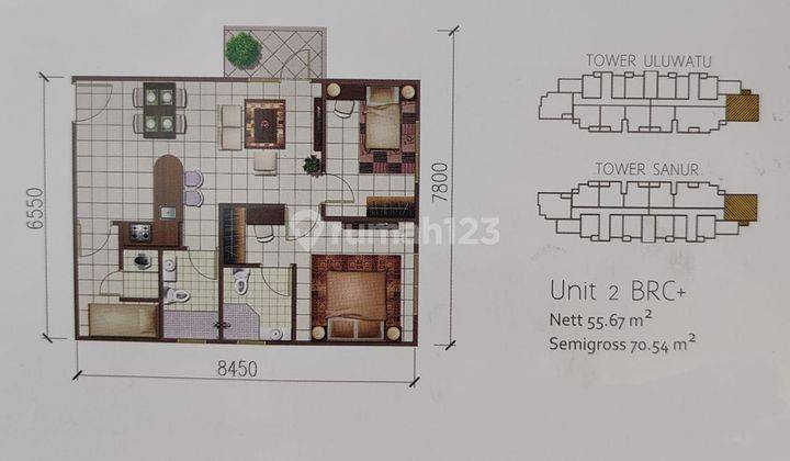 Dijual Apartemen Furnish Sky Terrace Daan Mogot Raya Jakarta Barat 2