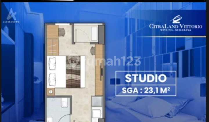 Affordable Rent Empty Studio Unit Vittorio Citraland Wiyung Apartment