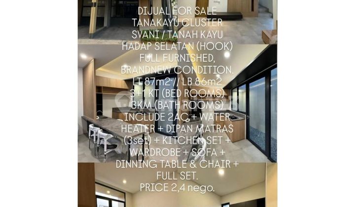Full Furnished, Brand New, Siap Huni! For Sale Rumah Hook Tanakayu Gading Serpong – 3+1 KT