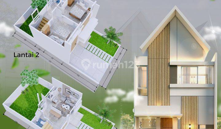 Rumah 2 Lantai Desain Scandinavian Daerah Hertasning 2