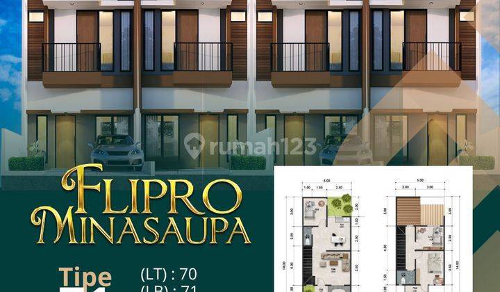 Rumah 2 Lantai Desain Scandinavian Lokasi Minasaupa Makassar  2