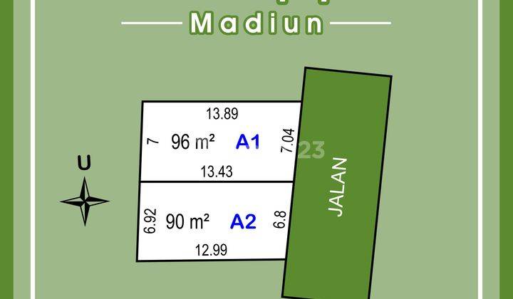 20 M Jl. Raya Dungus Madiun, Kavling Madiun, Mojopurno  1