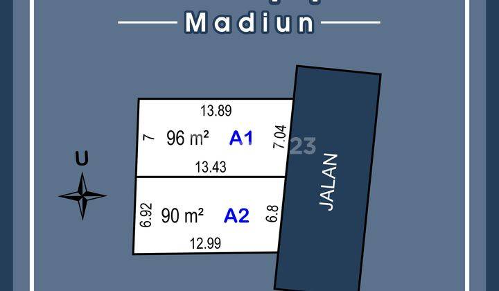 20 M Jl. Raya Dungus Madiun, Tanah Kavling, Mojopurno  1