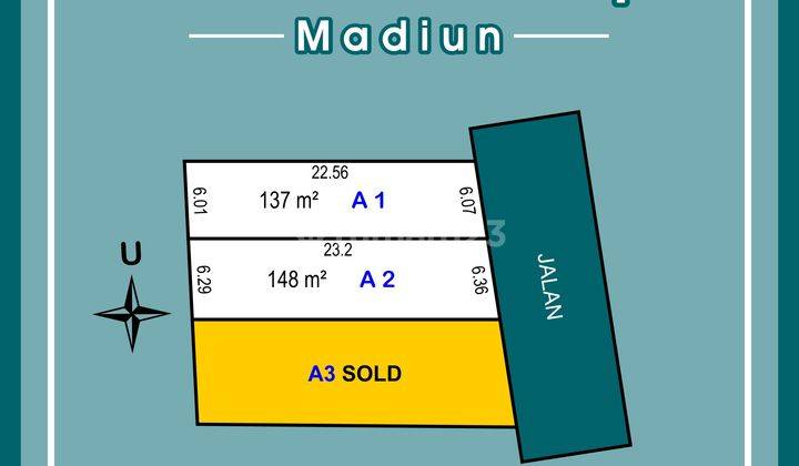 500 M Stasiun Madiun, Kavling Murah, Kartoharjo  1