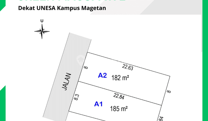 1 Menit Unesa Kampus Magetan, Tanah Murah, Maospati  1