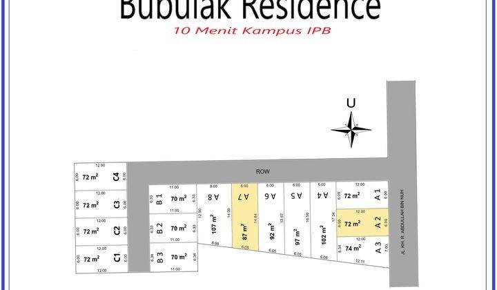 Jual Tanah di Pinggir Jalan Raya Bubulak Bogor, Dekat Terminal Bubulak 1