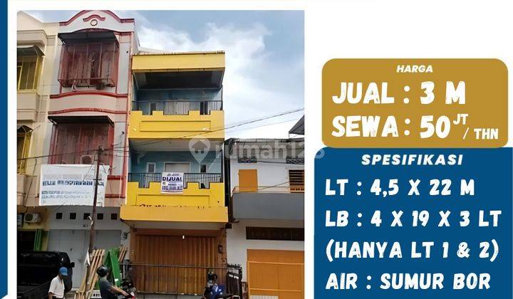 DIJUAL RUKO 3 LANTAI MURAH DI JALAN SUNGAI LIMBOTO 1