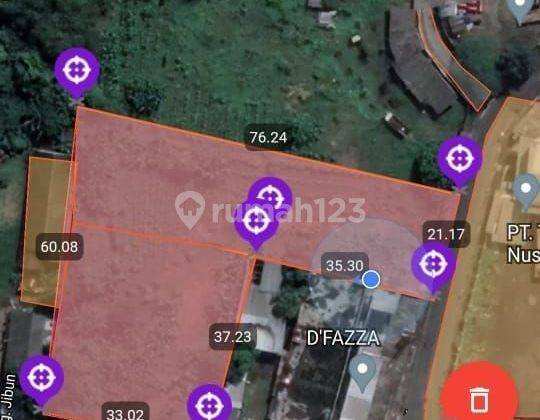 Tanah bentuk L pinggir jalan raya di Jati asih 1