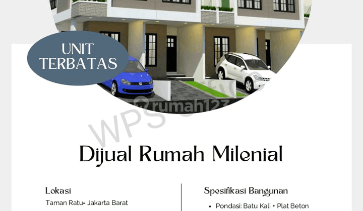 Jual Rumah Baru Milenial Kawasan Taman Ratu Duri Kepa Stok Terbatas 1