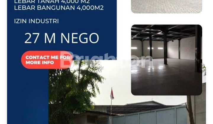 Pabrik / Gudang Jalan Iskandar muda Sewan Neglasari Tangerang Dekat Bandara Soekarno Hatta 4000m2 nego