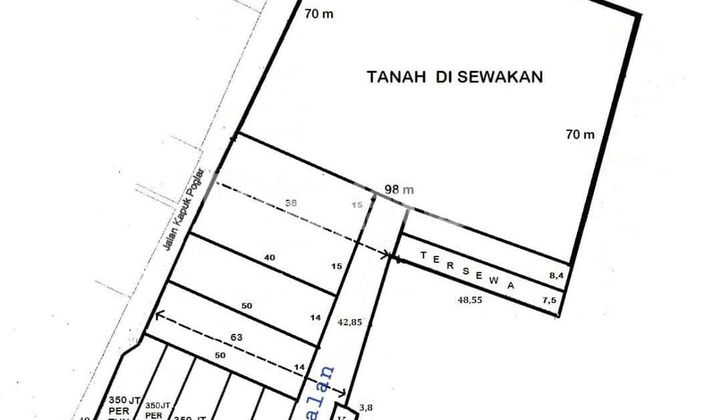 Tanah Kosong Peternakan Kapuk Angke 500m2 siap Pakai Nego