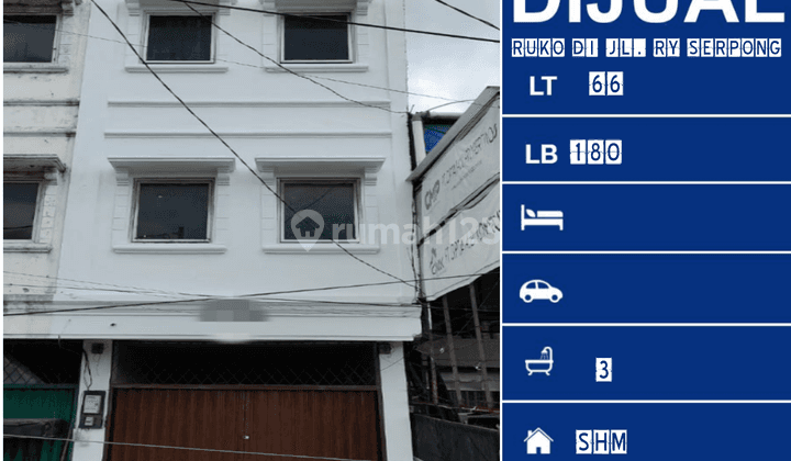 Dijual Ruko Murah Banget 3,5 Lantai di Jl. Raya Serpong 1