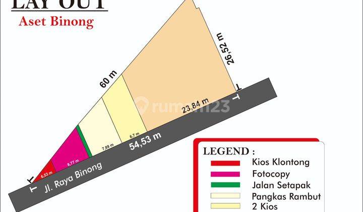 Dijual Murah Tanah Bonus Bangunannya di Jl. Raya Binong 1