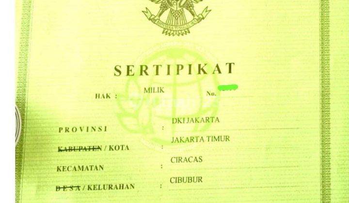 Rumah 2 Lantai Harga 1 Lantai Dekat Jl.Raya PKP Ciracas Jaktim 15