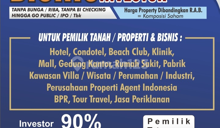 Only Pay 10% of the Land Price. The remaining 90% is paid by the investor, including the hotel construction costs. 1