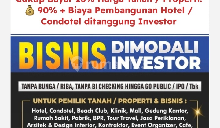 Cukup Bayar 10% Harga Tanah / Properti. 1