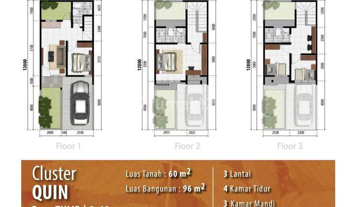 Dijual Rumah 3 lantai di Quin at Casa Jardin Resindence 2