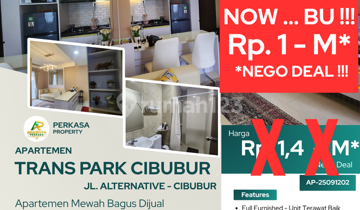 Turun Harga Bu!!! 2Br Apartment Furnished Bagus Siap Huni di Transpark Cibubur Turun Harga Bu!!! 2Br Apartment Furnished Bagus Siap Huni di Transpark Cibubur
